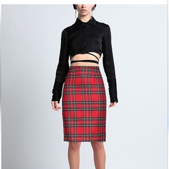 D&G Dolce‎ & Gabbana Plaid pencil skirt PERFECT FOR CHRISTMAS - Picture 2 of 3